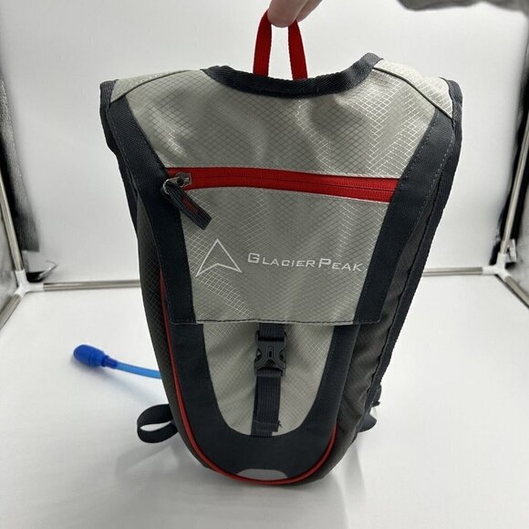 Glacier Peak Hydration Pack Backpack Slightly Used W/Bladder Gray Red - Picture 8 of 8